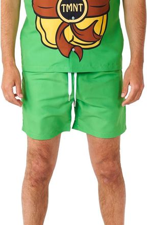 OppoSuits TMNT Matching Button-Up Shirt & Drawstring Shorts Set in Green at Nordstrom, Size X-Large