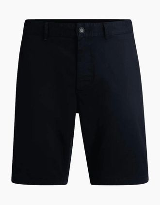 HUGO BOSS Mens Cotton Slim Fit Navy Chino Shorts - Black
