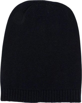Fabiana Filippi Ribbed Trim Slip-On Muts - Dames - Hoeden - Blauw - ONE Size - Accessoires