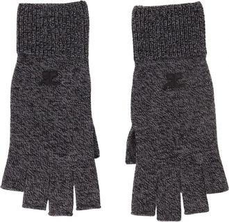 Courr&egrave;ges Grijze Wol Unisex Fingerloze Handschoenen - unisex - Handschoenen - Grijs - M - Wol - Accessoires