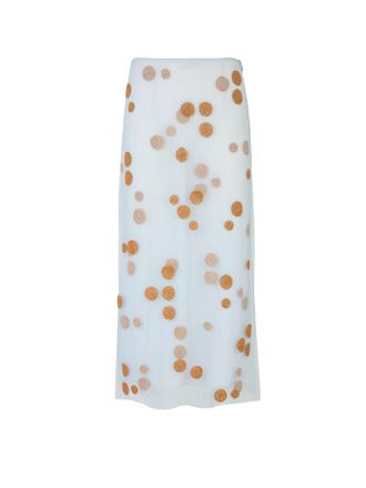 Fendi Tulle Skirt With All-Over Macro Polka-Dot Motif-Donna