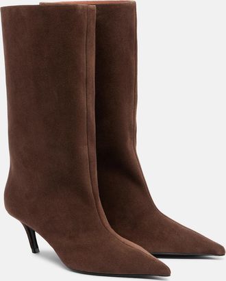 Amina Muaddi Fiona suede boots
