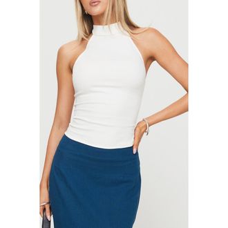 Princess Polly Merril Halter Top in White at Nordstrom, Size 10