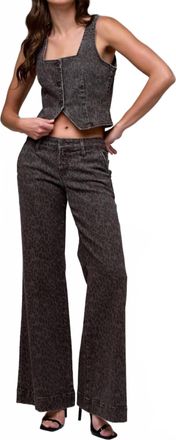 Hidden Jeans Low Rise Stretch Flare Jeans In Brown Cheetah