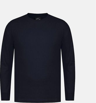 Fabric Mens Waffle Crew Neck Long Sleeve T-Shirt - Black - Size: 50