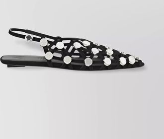 The Attico leather studded cutout ballerina flats