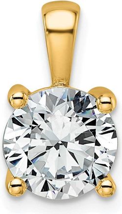 Diamond2Deal 14k Gold 2 Ct Round Lab Grown Diamond Solitaire Pendant