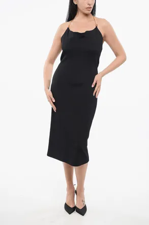 Bottega Veneta Viscose Dress with Metal Chain Bottega Veneta
