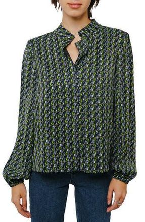 Ciebon Maive Printed Button-Up Top in Black Multi at Nordstrom Rack, Size Large