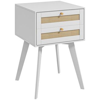 HOMCOM Mesilla de noche 40x40x60 cm blanco