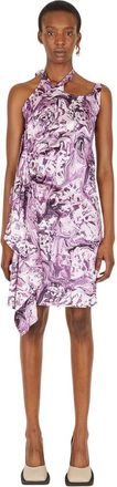 Ninamounah Asymmetrische Mini Jurk - Dames - Feestkleedjes - Veelkleurig - L - Satijn - Kleedjes
