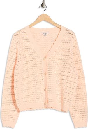 Nanette Lepore Open Stitch Cardigan in Pale Blush at Nordstrom Rack, Size X-Large