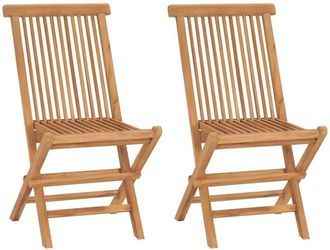 vidaXL Vidaxl - Folding Garden Chairs 2 pcs Solid Teak Wood