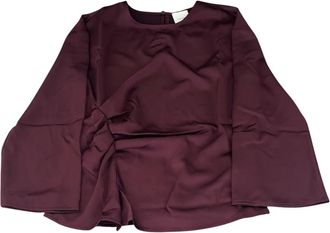 Calvin Klein Top a maniche lunghe in raso opaco con arricciatura - - Blouses & Shirts - Donna - Viola - L