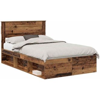 vidaXL Estructura De Cama Con Cabecera Madera Vieja 120 X 200 Cm Vidaxl