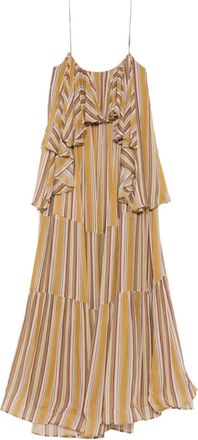 Zimmermann Rebellion ruffled striped maxi dress - women - Viscose/Viscose - 0P - Yellow