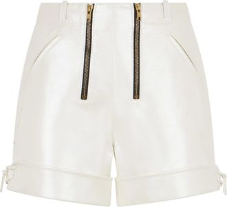 Philosophy di Lorenzo Serafini Korte Broeken, Dames, Wit, M, Leer, Leren Shorts