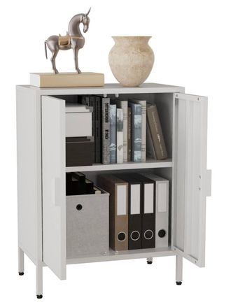 VCM Steel chest of drawers sideboard Flokas S in White