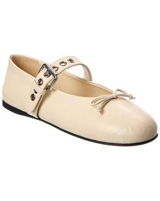 Miu Miu Bow Leather Flat