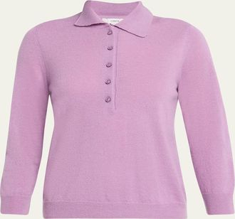 Vince Cashmere & Mulberry Silk Polo Sweater