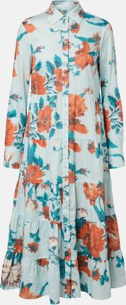 Erdem Floral tiered cotton shirt dress