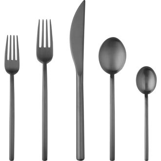Mepra Due Flatware Set - 5 Pieces in Ice Black Gold at Nordstrom