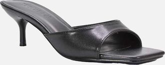 XY London Womens XY London Womens/Ladies Jane Square Toe Kitten Heel Mule Sandals - Black - Size: 6