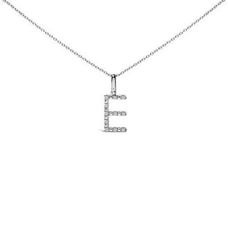 House of Brilliance Sterling Silver Diamond Accent A-Z Initial Pendant Necklace in Sterling Silver |E at Nordstrom