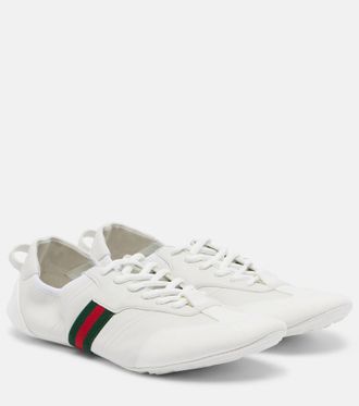 Gucci Flex suede-trimmed leather sneakers