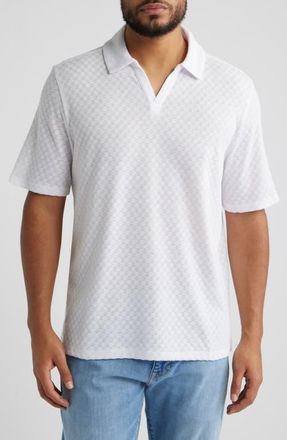 Johnston & Murphy Sedona Performance Polo in White Basketweave at Nordstrom, Size Xxx-Large