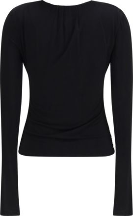 Sportmax Womens Beato Long-Sleeved Top Nero Viscose; Elastane