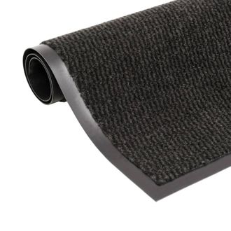 vidaXL Vidaxl - Alfombra De Entrada Rectangular De Nudo 120x180 Cm Negra