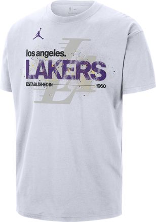 Nike Jordan Mens Los Angeles Lakers Courtside Jordan 85 NBA Statement T-Shirt in White | IF4526-100
