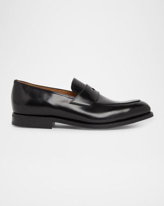 Churchs Mens Hertford Rubber-Sole Leather Penny Loafers