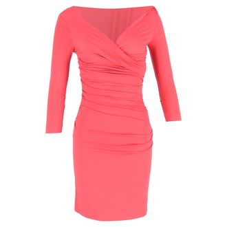 Diane Von F&uuml;rstenberg Pre-owned Womens von Bentley Wrap Ruche Dress in Red Viscose - Size X-Small/Small