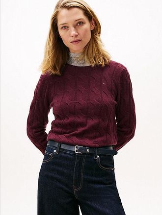 Tommy Hilfiger Jersey de punto trenzado en lana suave