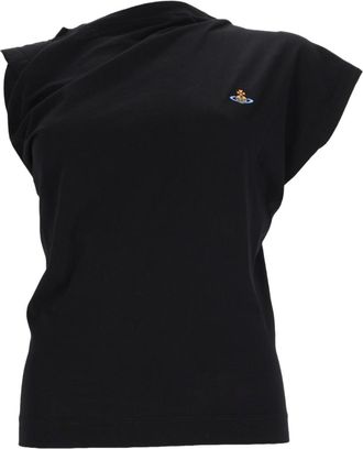 Vivienne Westwood Short-Sleeved Embroidered Emblem Cotton T-Shirt