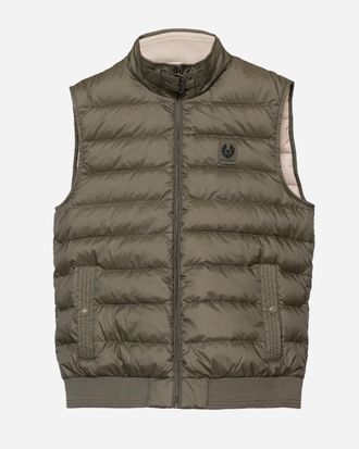 Belstaff Mens Lightweight Down Circuit Gilet - Green Cotton - Size 40 (Chest)