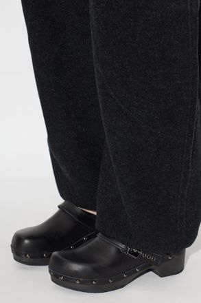 Scholl Leather Mules Pescura Robin, Womens, Black