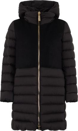 Moorer Acero Lange Jas - Dames - Dons jassen - Zwart - L - Wol - Jassen