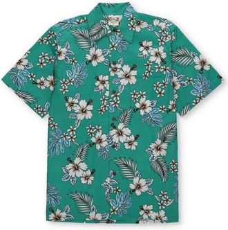 Fortela Tropical Short Sleeve Shirt in Aqua Green at Nordstrom, Size Medium