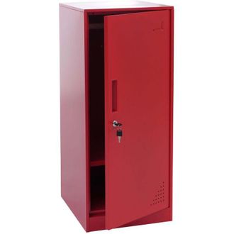 Hhg [NON UTILIZZATO] Armadietto HHG-503, con serratura, armadio ufficio faldoni documenti, con appendiabiti, 90x38x45cm, acciaio, rosso