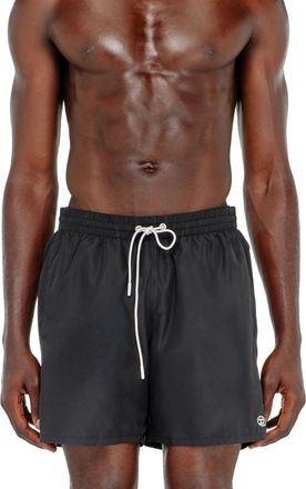 Diesel Swim shorts with metallic Oval D logo - Swim shorts - Man - Black