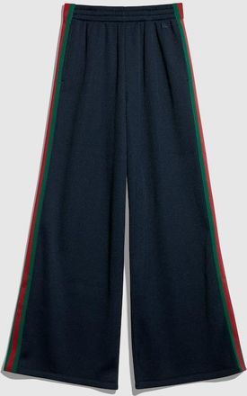 Gucci Rib Cotton Jersey Leisure Pants With Web, Blue