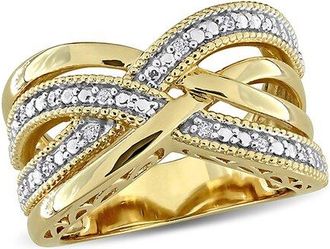 Rina Limor Plated Silver 0.10 Ct. Tw. Diamond Ring