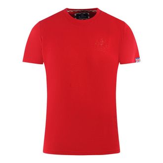 Aquascutum Heren Londen Aldis Tonaal Logo T-Shirt (Rood)