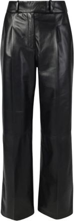 Arma Broek Leer Antonia 004L231022.02 - Dames - Leren Broeken - Zwart - 2XL - Leer - Broeken