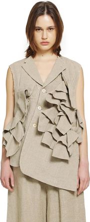 Comme Des Gar&ccedil;ons Ruffled Linen Vest