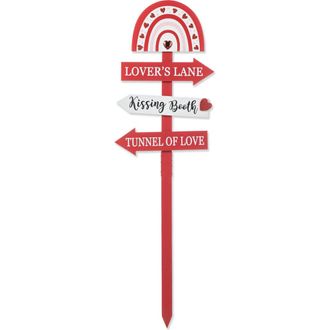 Glitzhome 41.75H Valentines Wooden Rainbow Word Sign Yard Stake in Red at Nordstrom, Size Medium