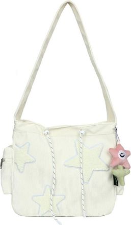 Generic Women Large Capacity Messenger Shoulder Bag, Portable Casual Storage Bag Purse Wallets Drawstring Handbags(white)